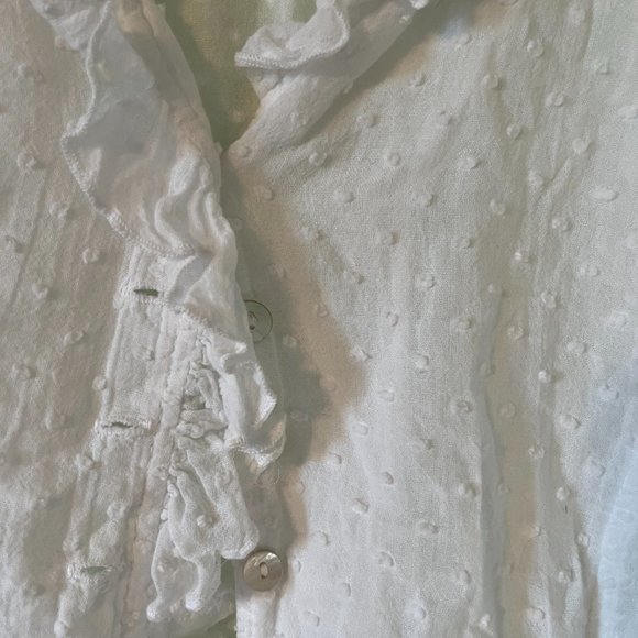 Dear Friends Blouse and Skirt Set in Khaki and White Size M - Picture 3 of 11